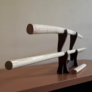 A set of wooden weapons for aikido - Bokken Bokuto 102 cm (40.1"), jo 128 cm (50.4"), tanto - European Ash