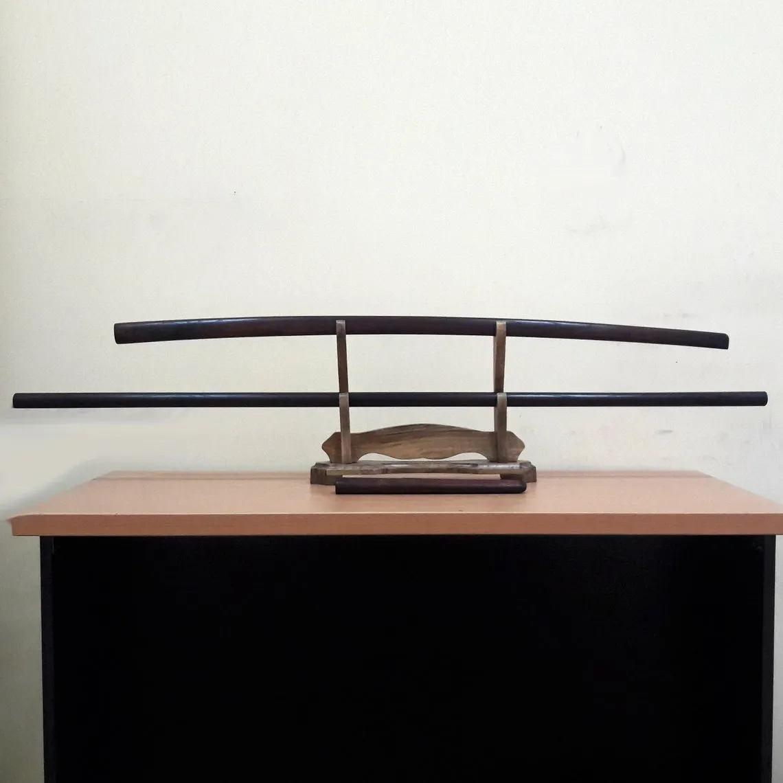A set of wooden weapons for aikido - Bokken Bokuto 102 cm (40.1"), jo 128 cm (50.4"), tanto - European Ash