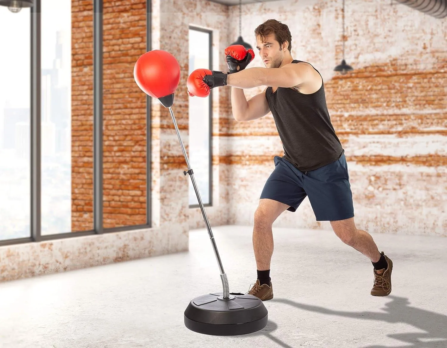 Adult'S Standing Boxing Gloves Punch Bag Set