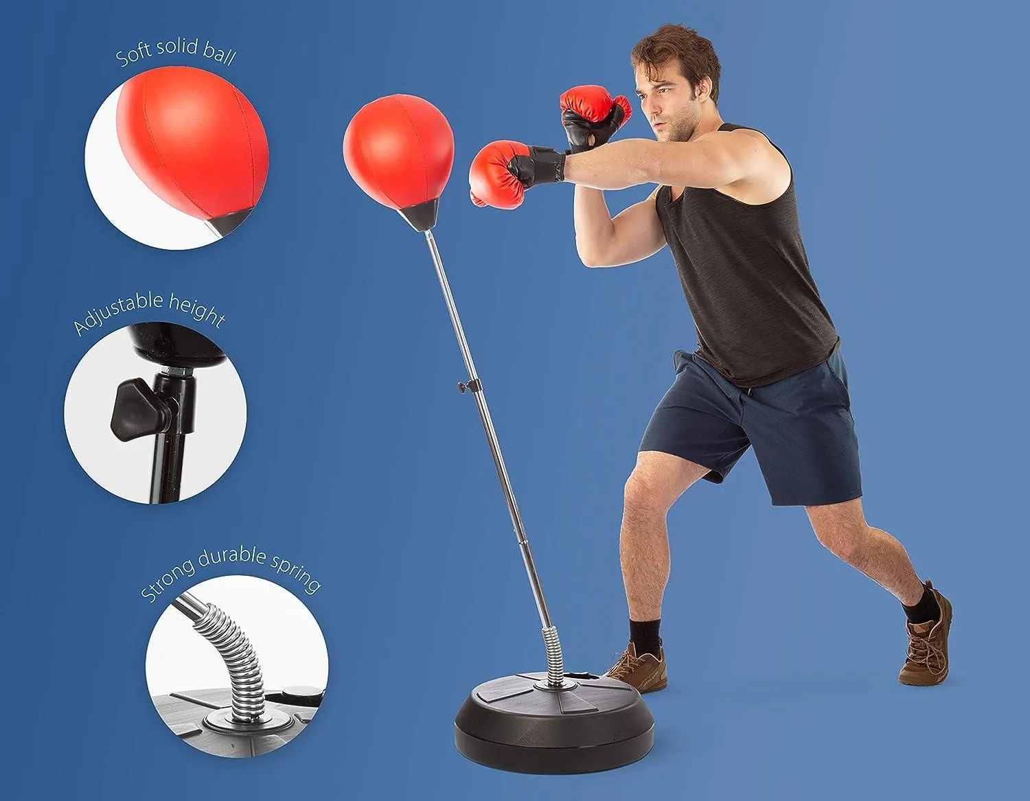 Adult'S Standing Boxing Gloves Punch Bag Set