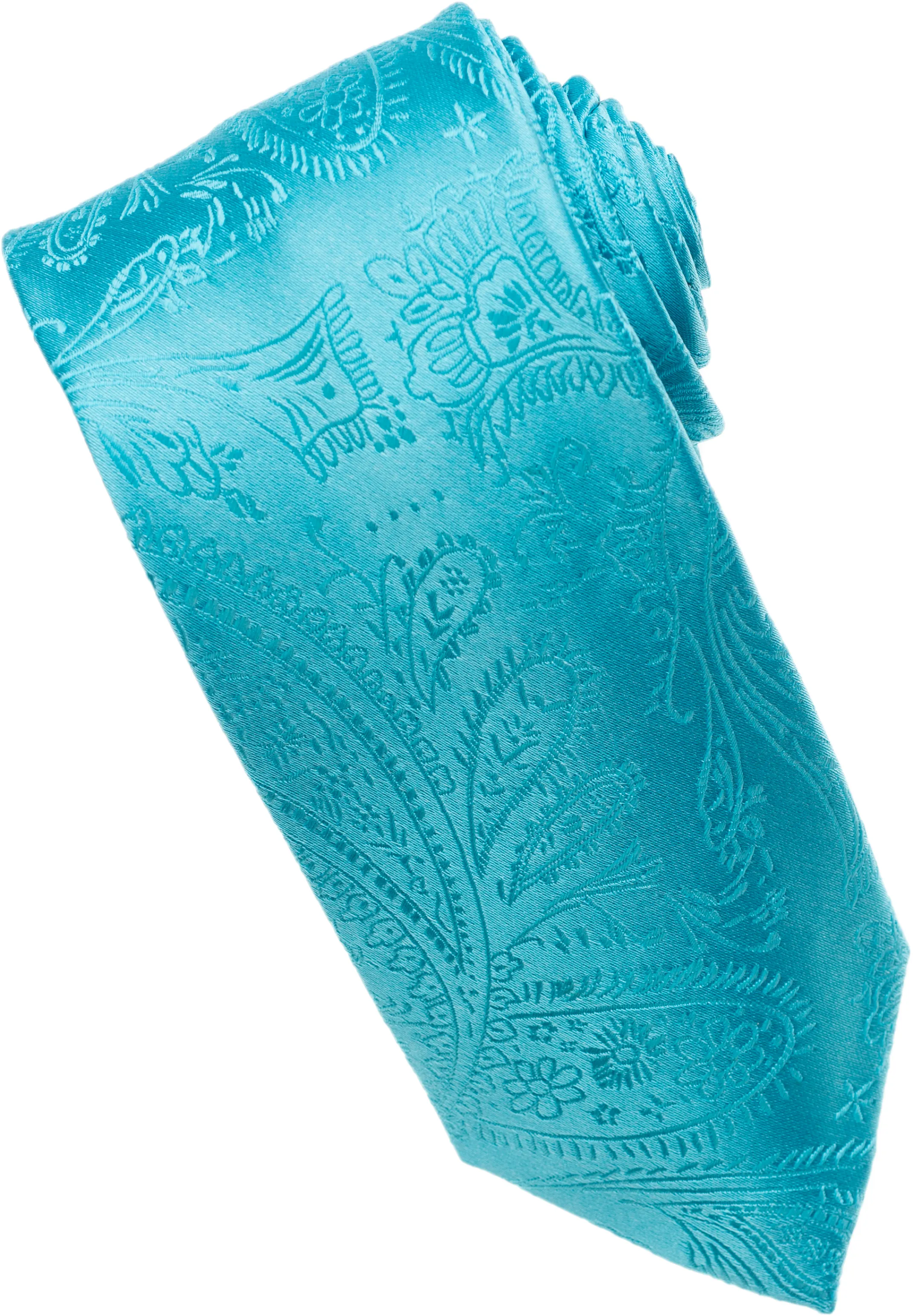 Aqua Paisley Tone on Tone Necktie