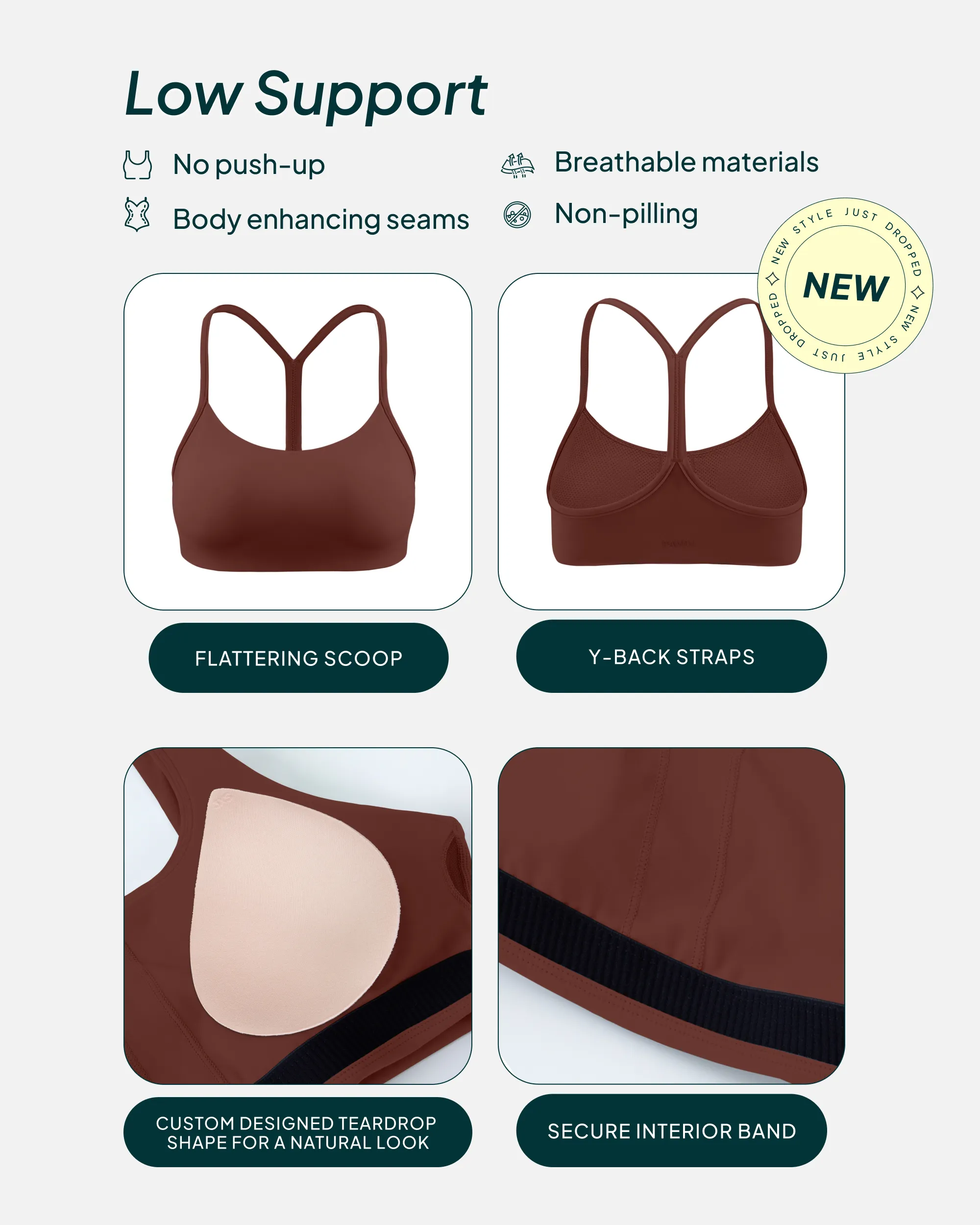 Athleisure Y-Back Low-Support Sports Bra