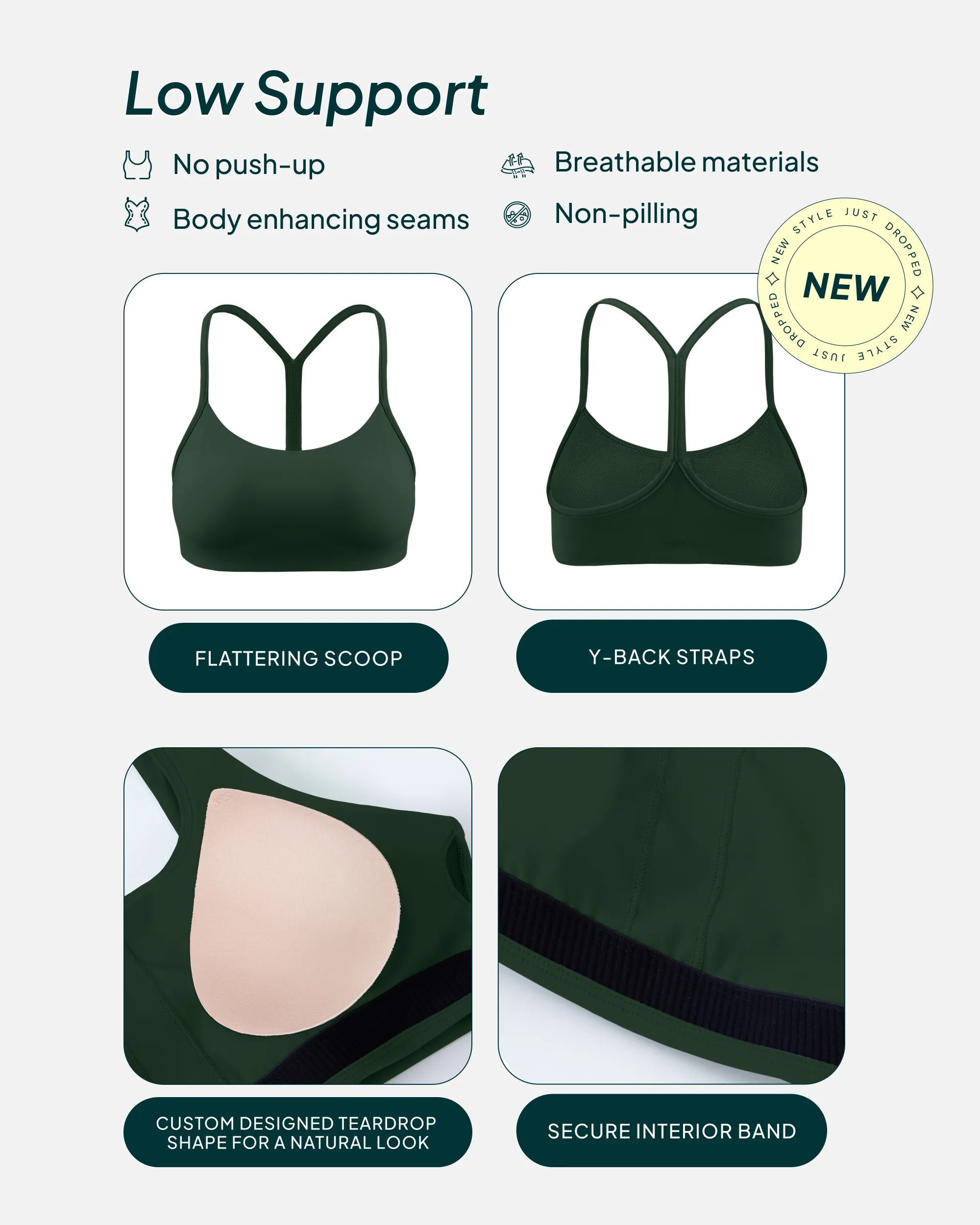 Athleisure Y-Back Low-Support Sports Bra
