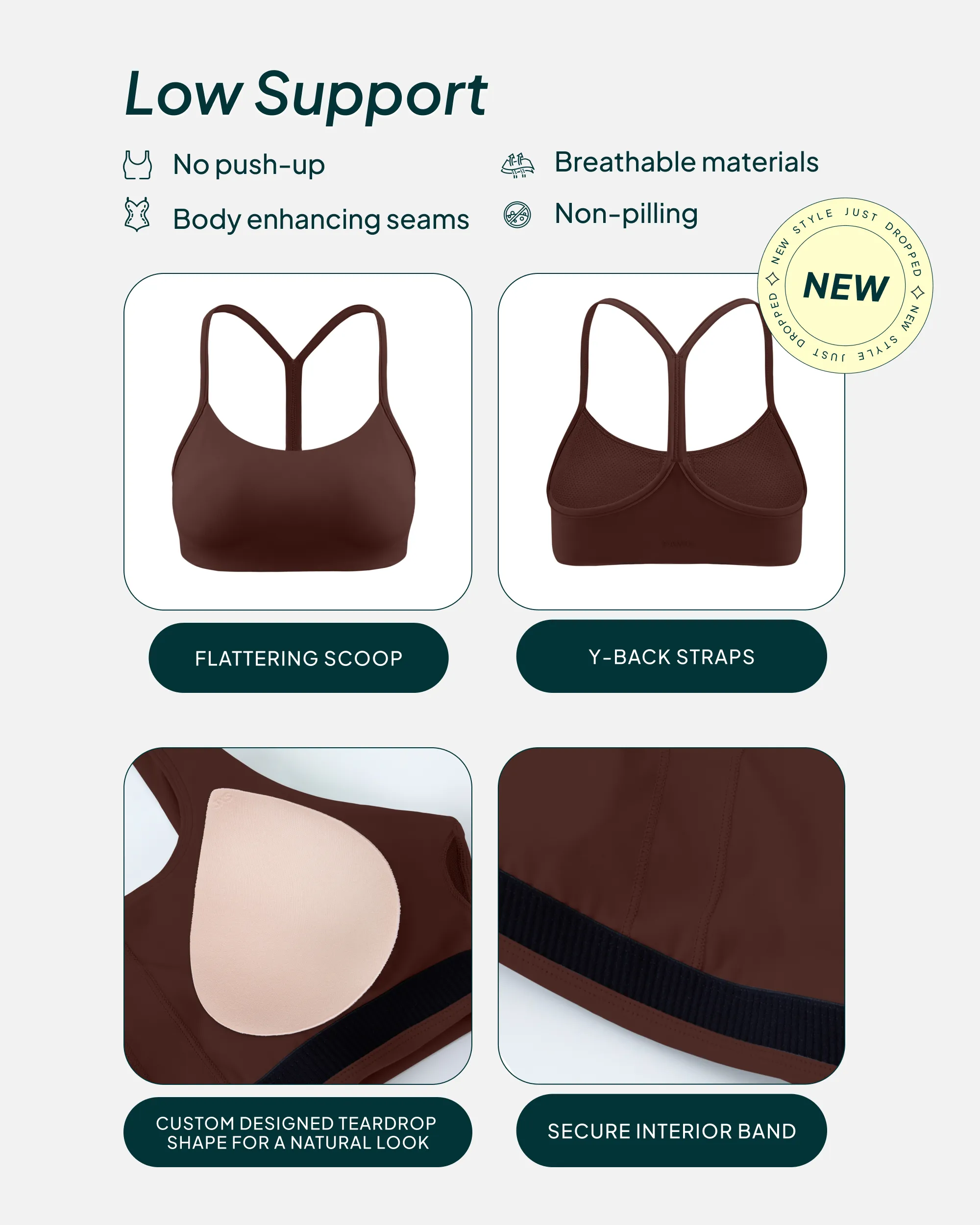 Athleisure Y-Back Low-Support Sports Bra