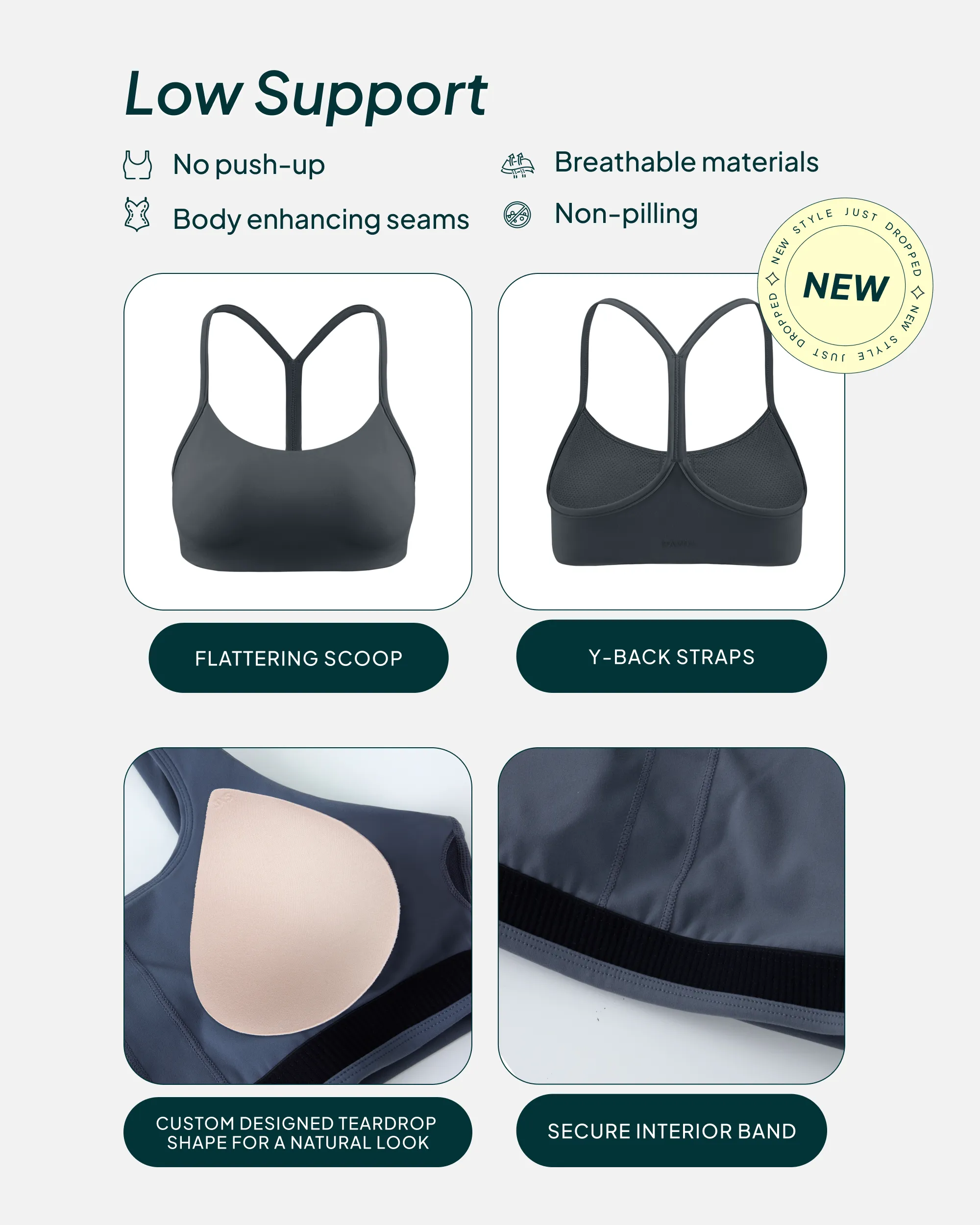 Athleisure Y-Back Low-Support Sports Bra