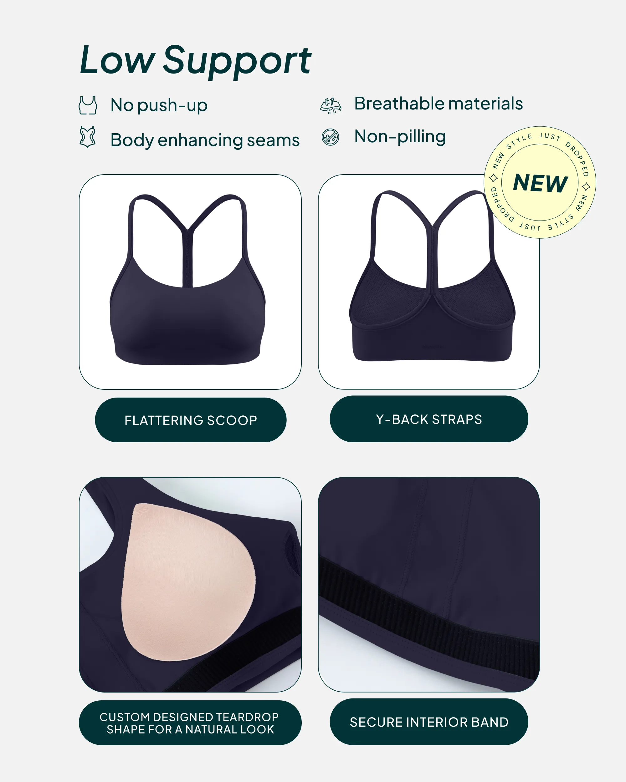 Athleisure Y-Back Low-Support Sports Bra