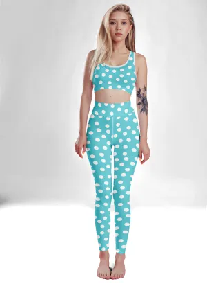 Baby Blue Polka Dot Fitness Set