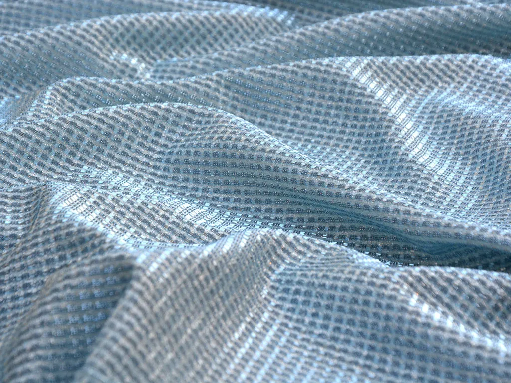 Blue Stripes Shimmer Bonding Fabric