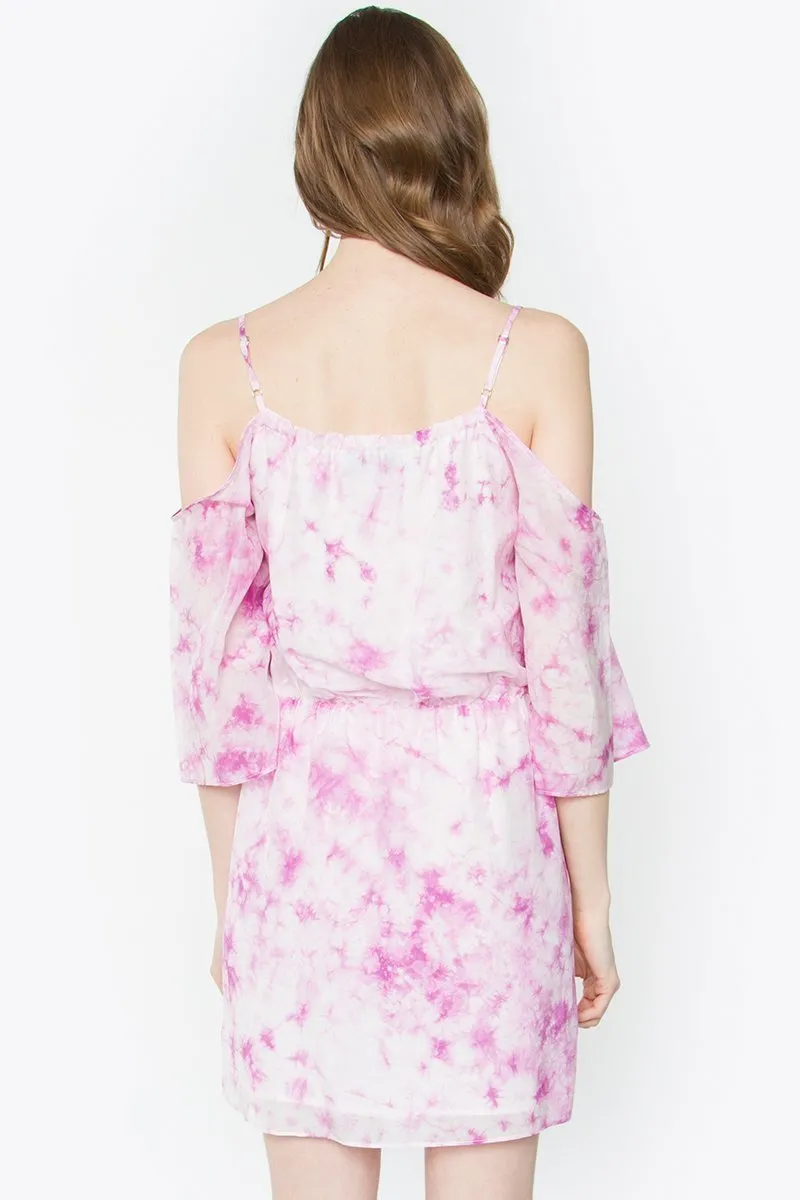 Cadence Tie-Dye Cold Shoulder Dress