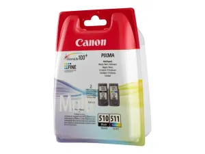 Canon Ink Tank Pg-510 / Cl-511 - 2-Pack - Black, Color (Cyan / Magenta / Yellow)