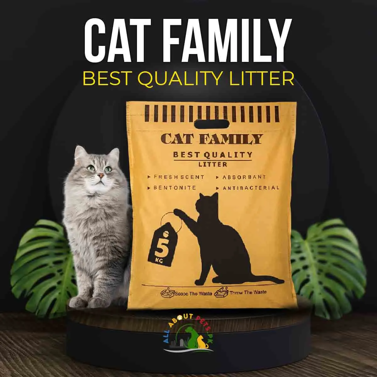Cat Family Litter best Quality 5kg - Odor-Eliminating Bentonite Formula for a Fresh and Hygienic Cat Environment