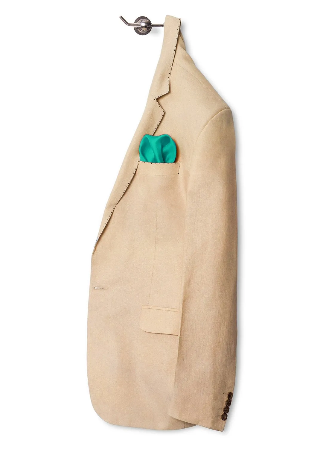 Chokore Turquoise Pure Silk Pocket Square, from the Solids Line