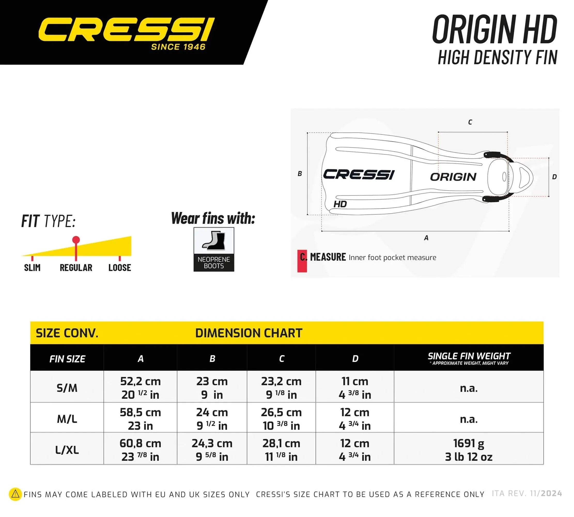 Cressi Origin High Density (HD) Fins