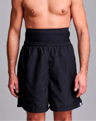 CUI Mens Ostomy Swim Shorts - 1 each, SMALL, BLACK - TWIN **TEMPORARY  UNAVAILABLE**