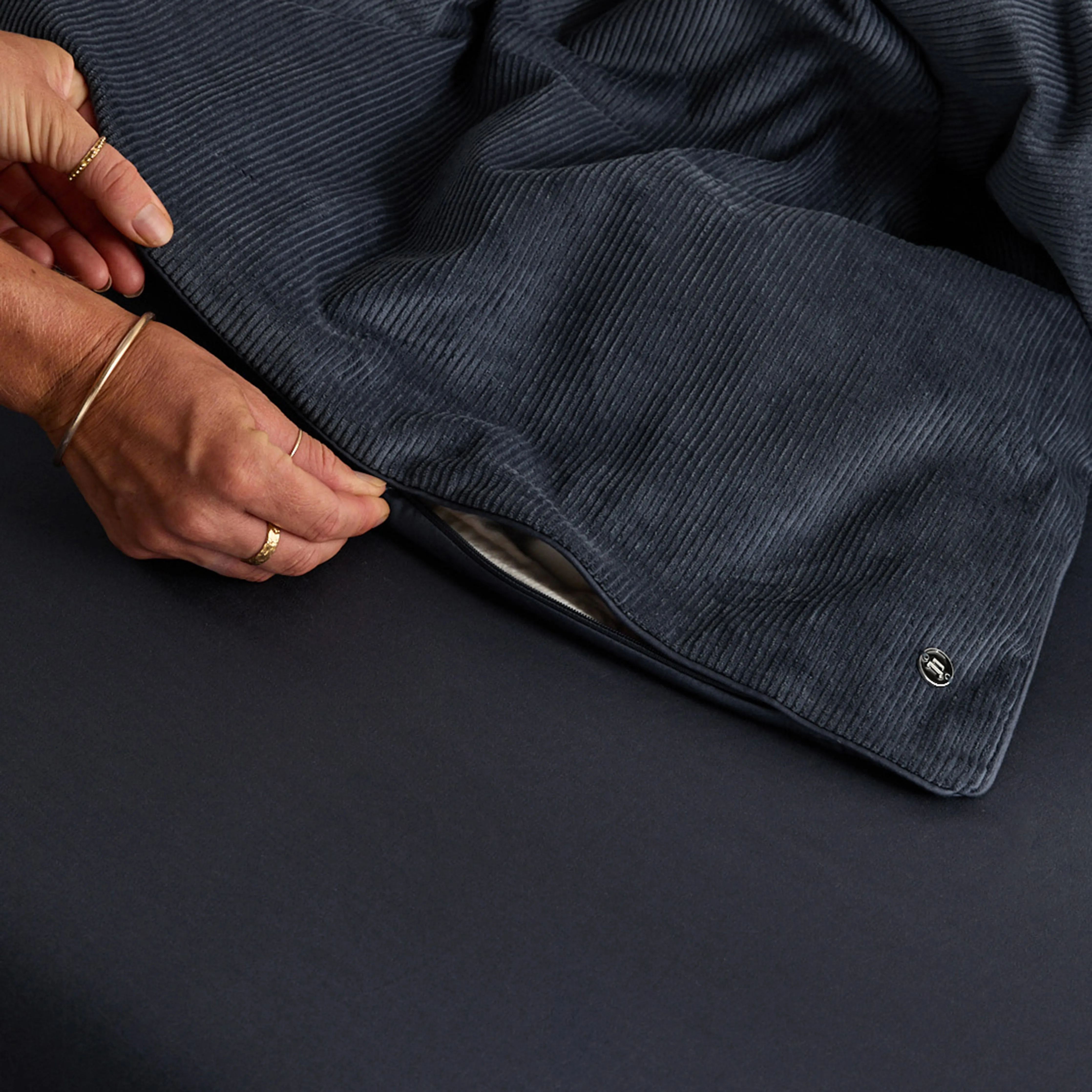 Darcy Corduroy - Midnight Duvet Cover