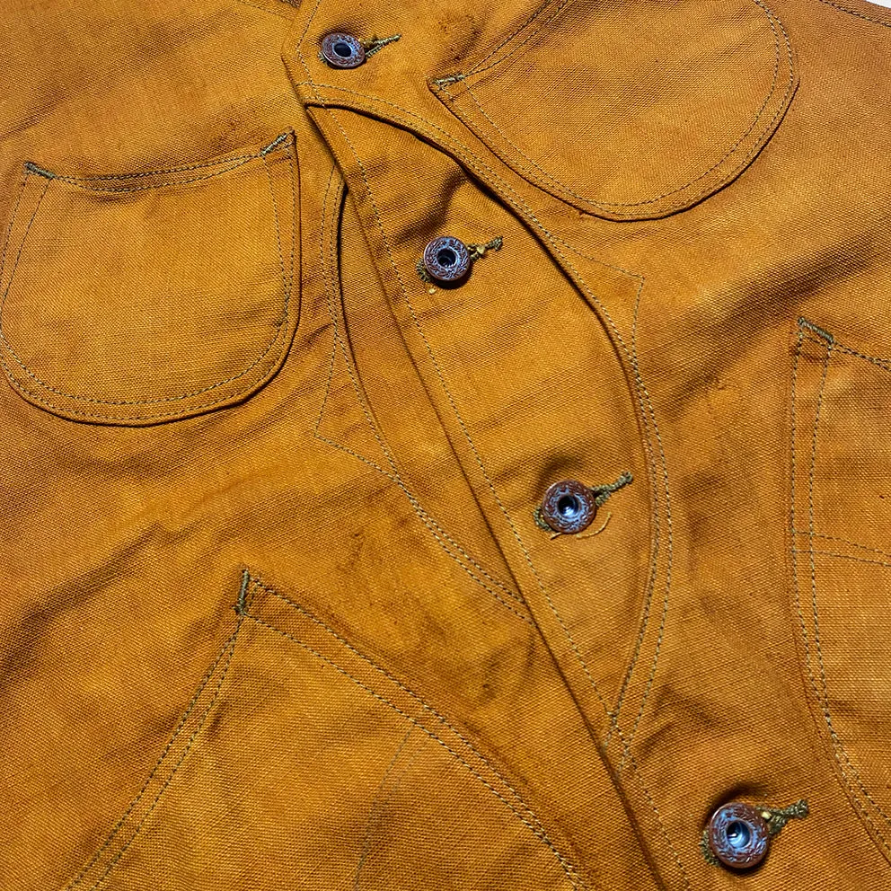 DDL 320R-BRETT2 LUCKY-GOLD REGULAR FIT VINTAGE INSPIRED LINED 6 POCKET CANVAS VEST-12OZ-GOLD