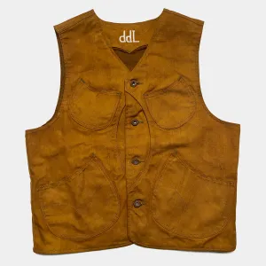 DDL 320R-BRETT2 LUCKY-GOLD REGULAR FIT VINTAGE INSPIRED LINED 6 POCKET CANVAS VEST-12OZ-GOLD