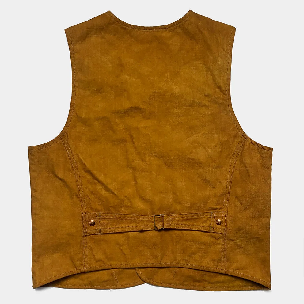DDL 320R-BRETT2 LUCKY-GOLD REGULAR FIT VINTAGE INSPIRED LINED 6 POCKET CANVAS VEST-12OZ-GOLD