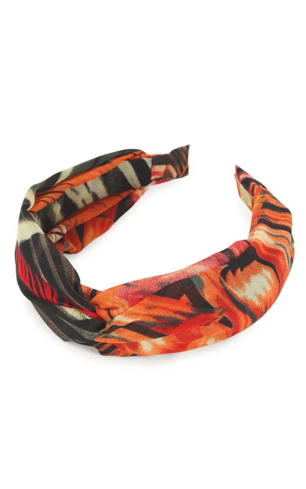 EHB10128 Tropical Print Pattern Knotted Headband 12pcs Pack