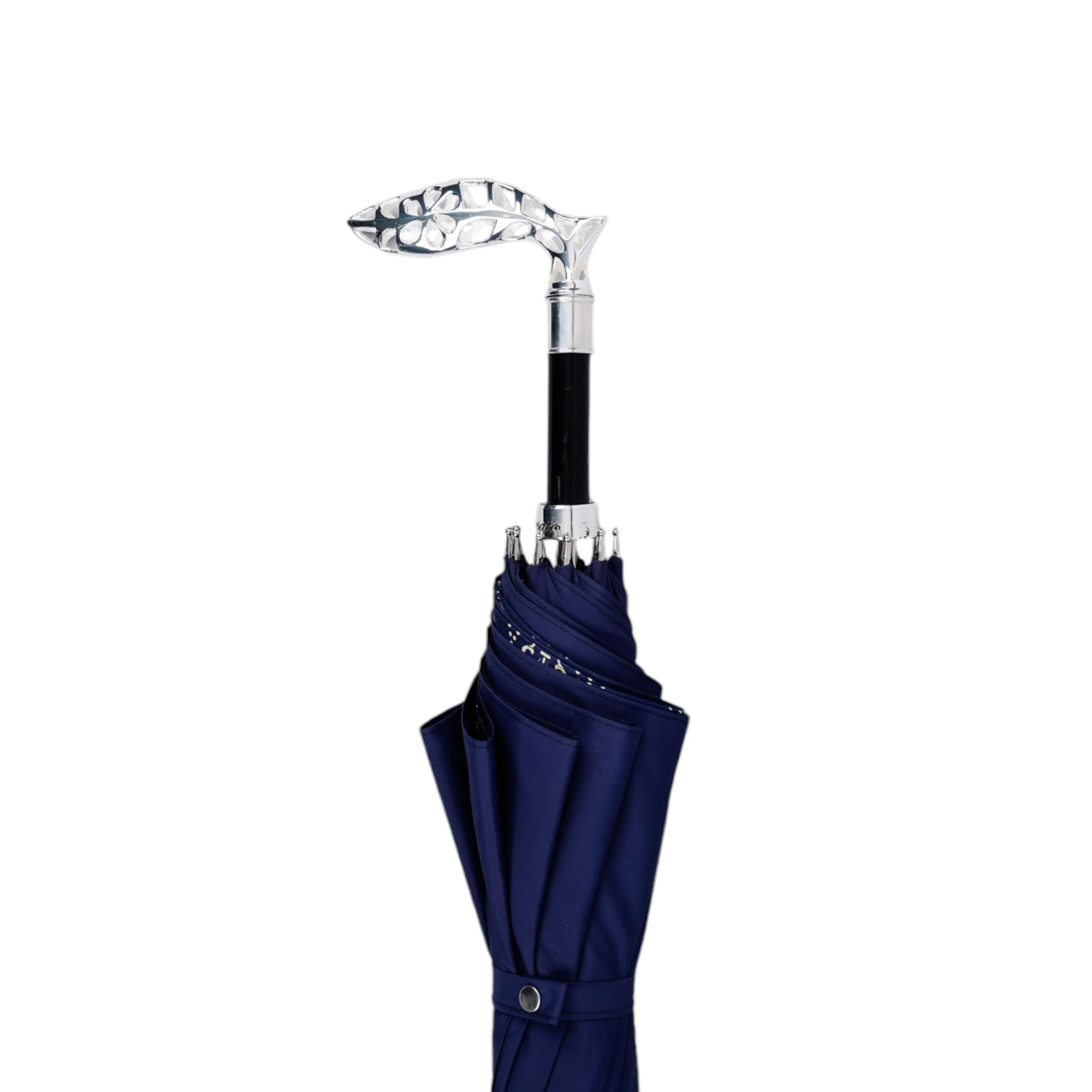 Elegant men's umbrella with silverplated 925 handle