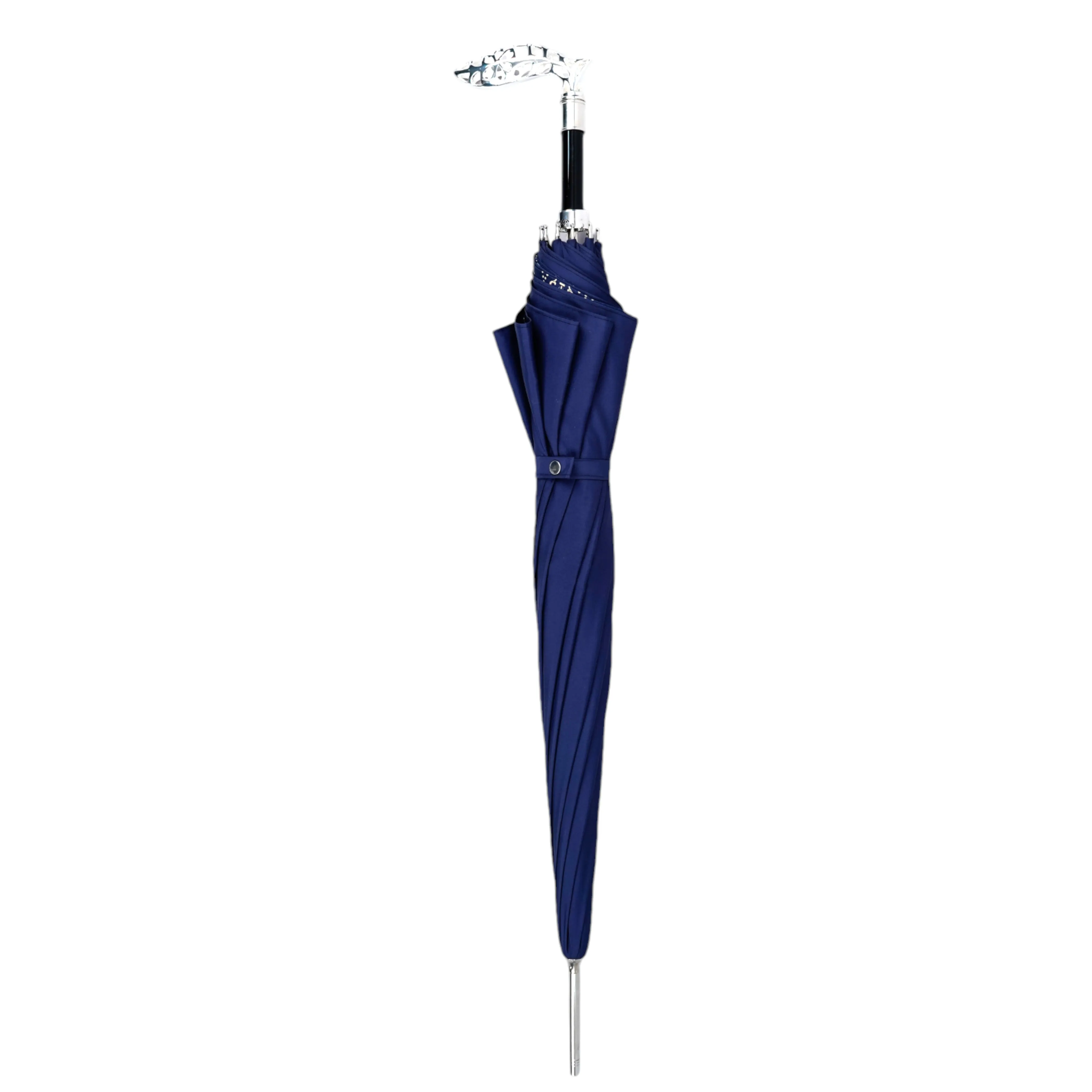 Elegant men's umbrella with silverplated 925 handle