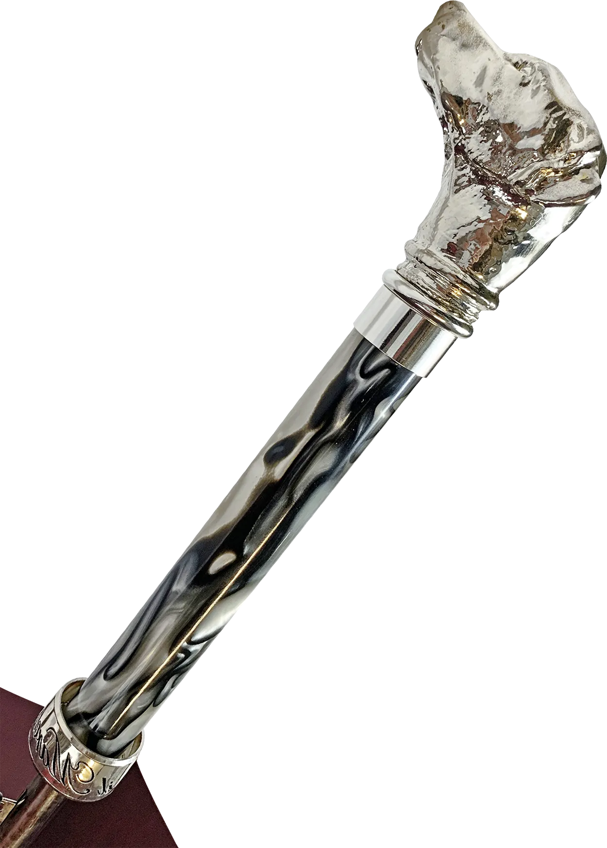 Elegant men's umbrella with silverplated Labrador