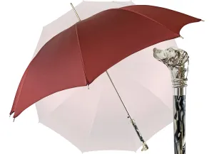 Elegant men's umbrella with silverplated Labrador