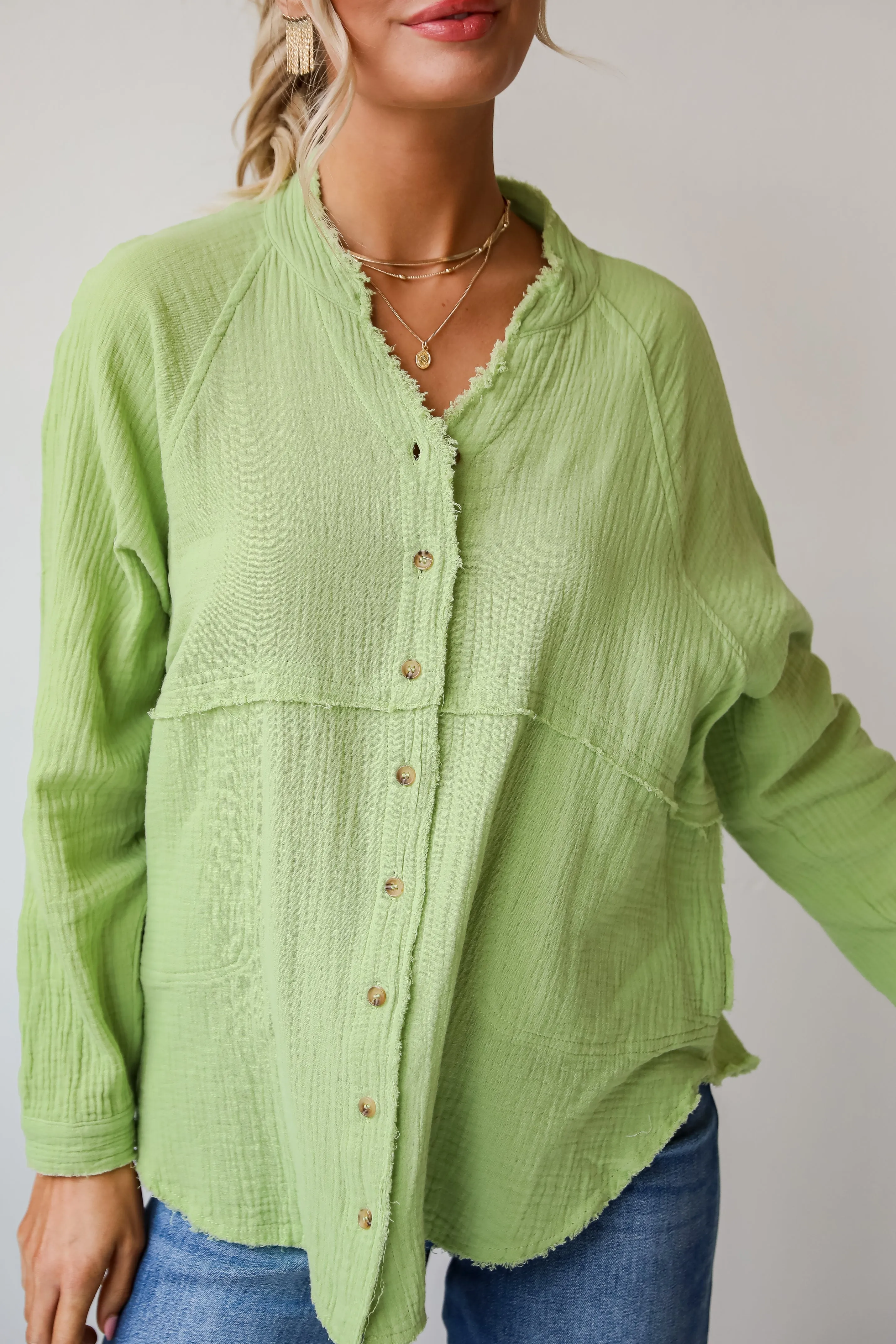 FINAL SALE - Relaxed Chic Lime Linen Blouse