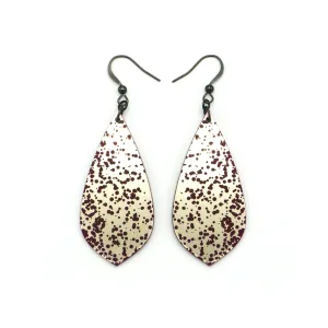 Gem Point [02] // Acrylic Earrings - Brushed Nickel, Burgundy
