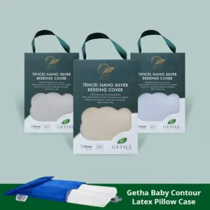 Getha Baby Contour Latex Pillow Case - TENCEL™ Nano Silver Fabric