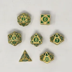 Gold & Red Arrowed Metallic Dice
