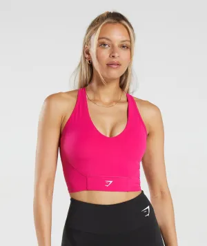 Gymshark Crop Mesh Tank - Bold Magenta