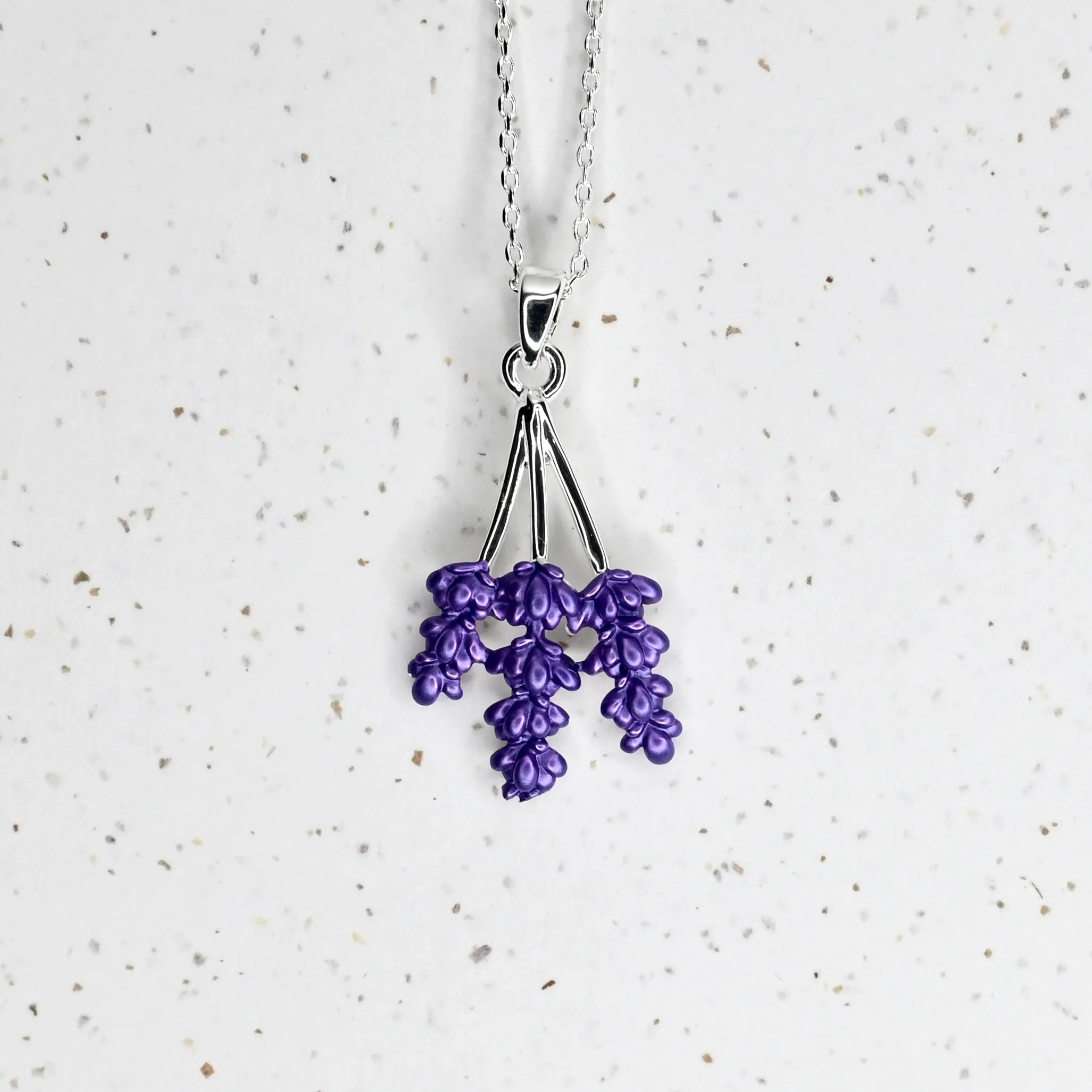 Handcrafted Lavender Necklace in Silver