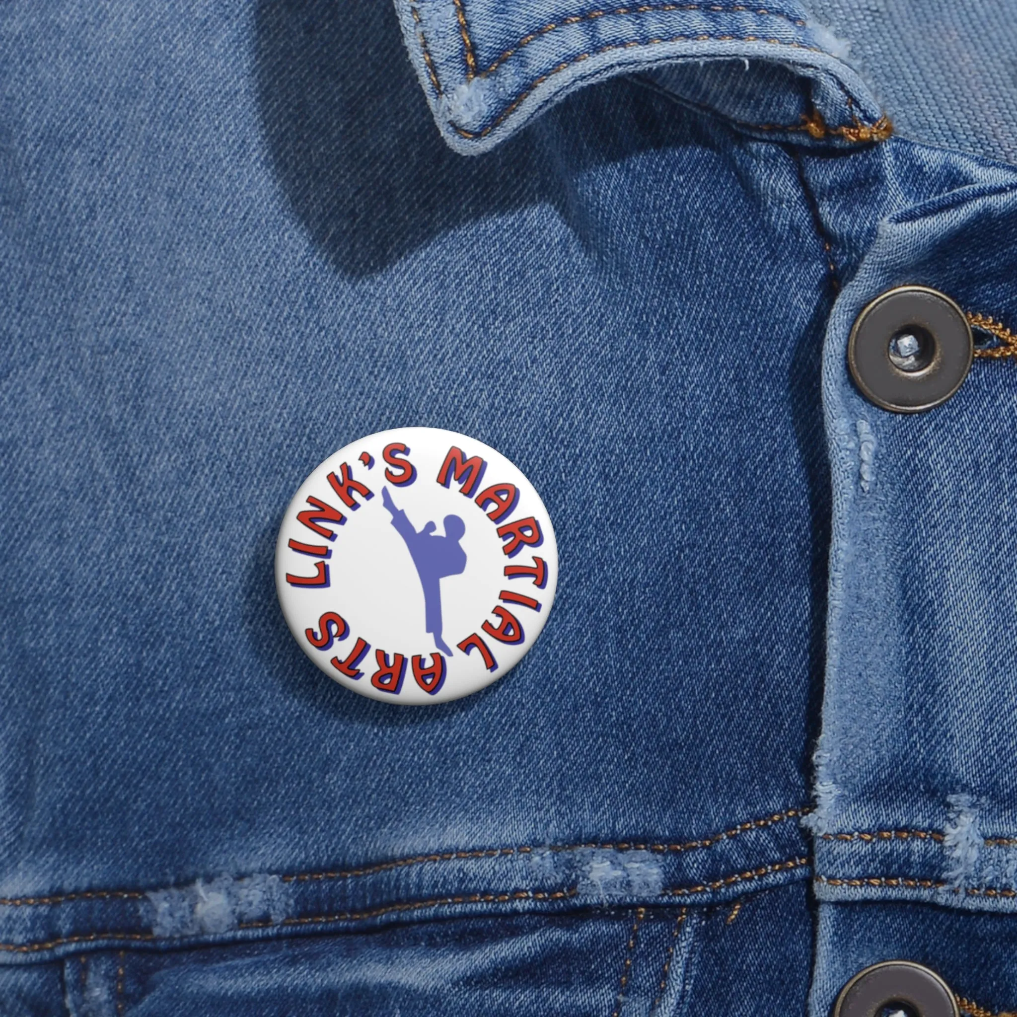 Link's Martial Arts Custom Logo Pin Buttons