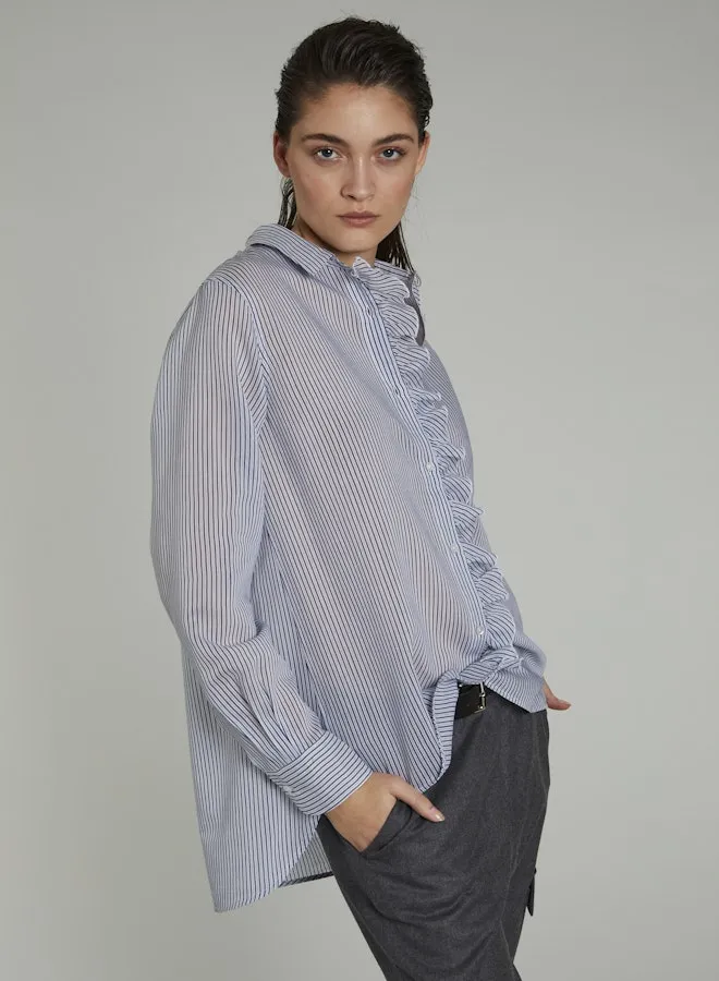Lis Lareida Abbie Shirt in Magenta Stripe