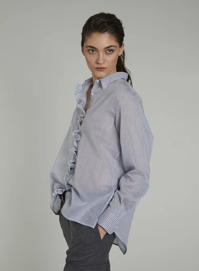 Lis Lareida Abbie Shirt in Magenta Stripe