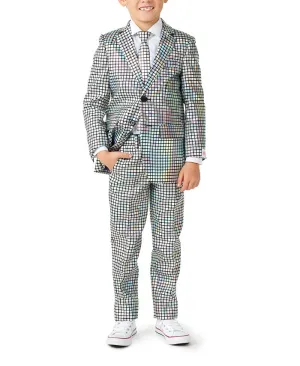 Metallic Disco Ball Party Costume for Newborn Baby Boys , 3-piece set Oppo  Suits , multicolor