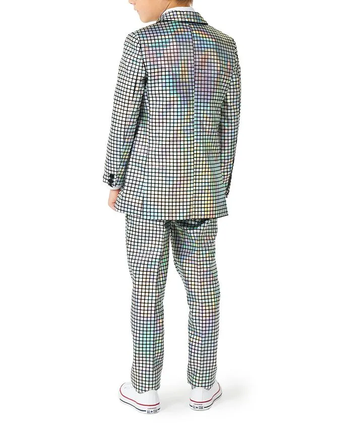 Metallic Disco Ball Party Costume for Newborn Baby Boys , 3-piece set Oppo  Suits , multicolor