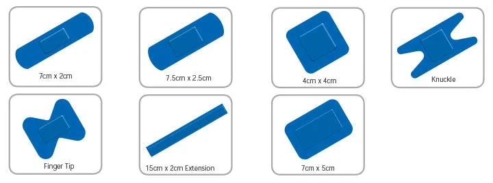 Microplast Blue Detectable Plasters Assorted x100