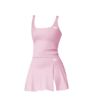 Pink soft material top and skirt set