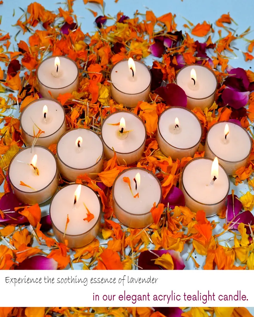 Relaxing and Calming Lavender Scented Soy Wax Tea Light Candles | 5.1 x 2.5 cm / 2 x 1 inches