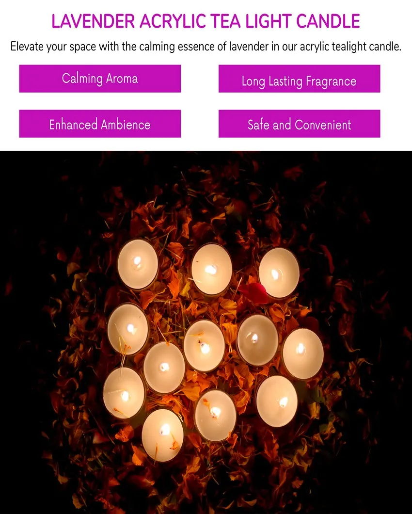 Relaxing and Calming Lavender Scented Soy Wax Tea Light Candles | 5.1 x 2.5 cm / 2 x 1 inches