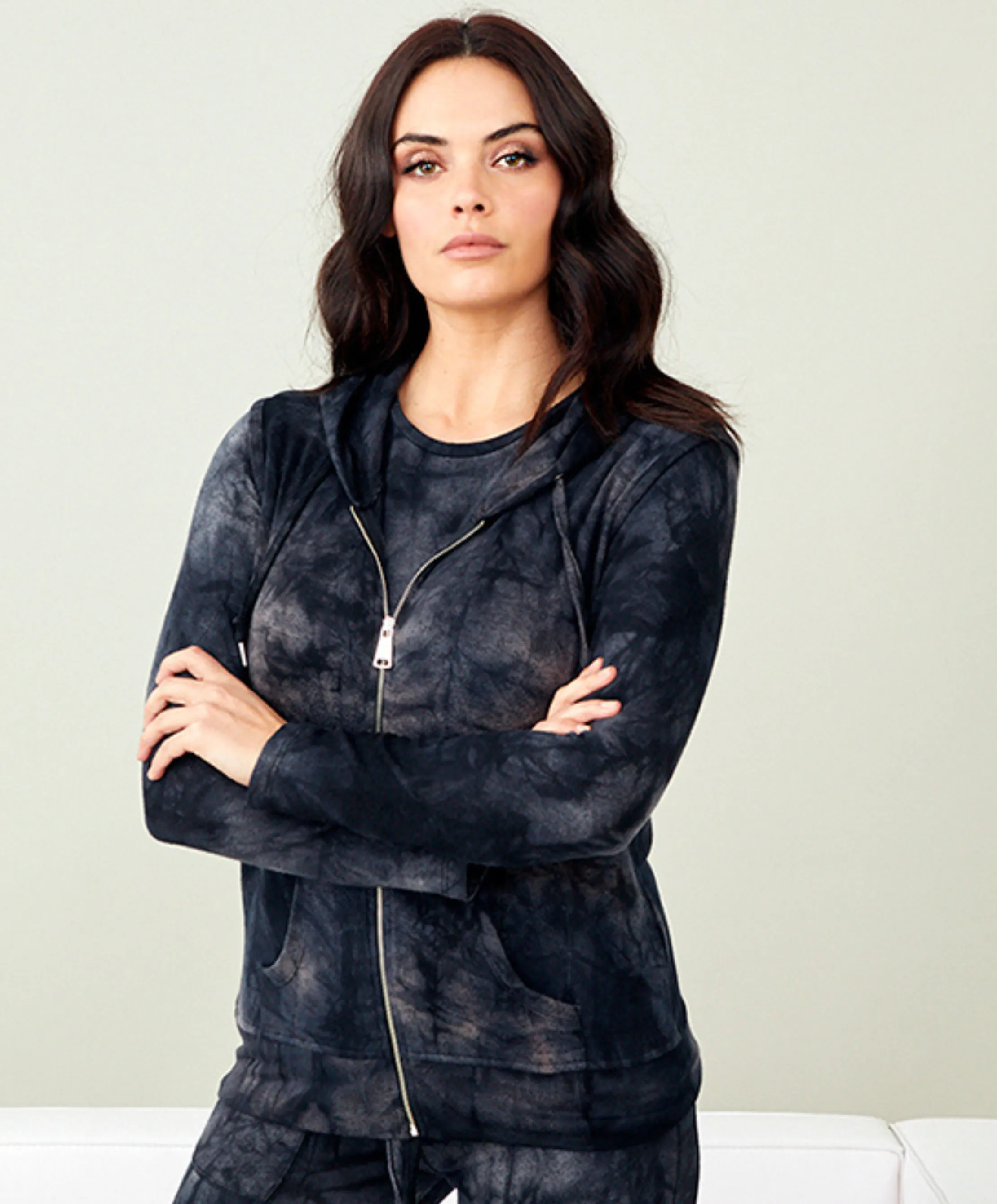 Soft Stretch Zip Vest Tye-Dye