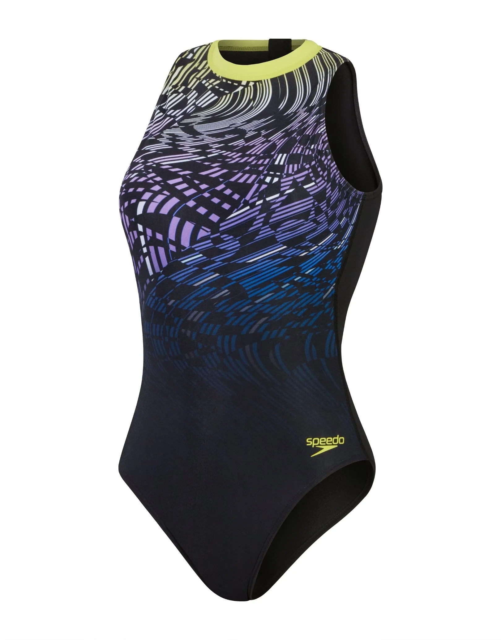 Speedo Placement Hydrasuit Swimsuit -Black/Purple