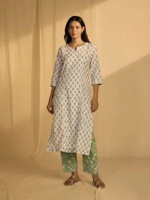 Turquoise For Luck Tiffany Blue Straight Cotton Kurta