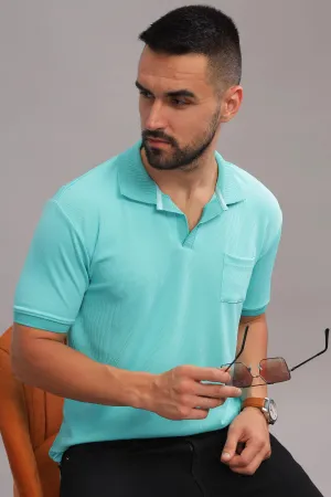 Turquoise Tiger Mens Polo Shirt