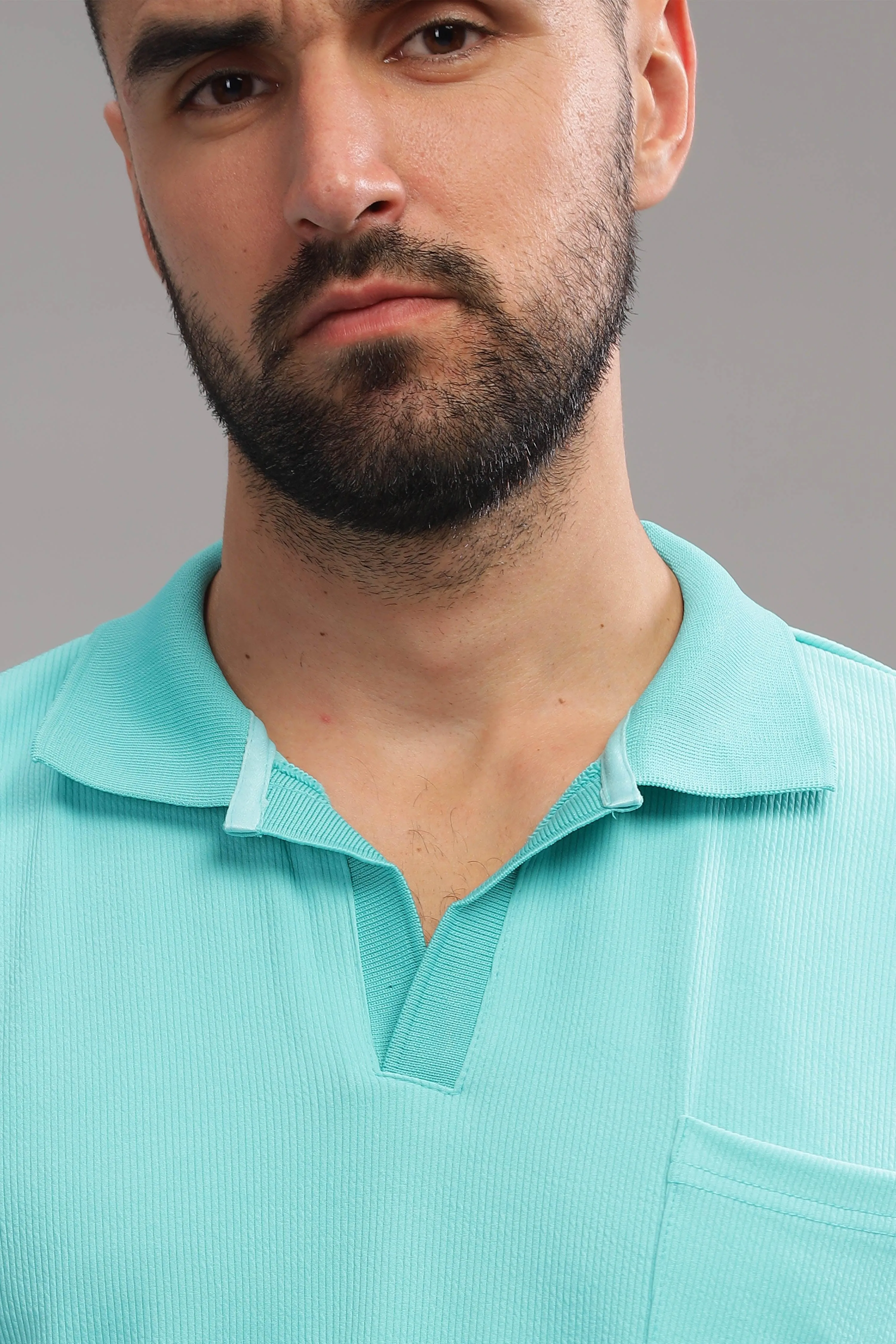 Turquoise Tiger Mens Polo Shirt