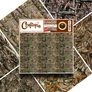 Vinyl Camo Self Adhesive Assorted Vinyl Sheets (6 1 Pack) | Camouflage Vinyl For Cricut