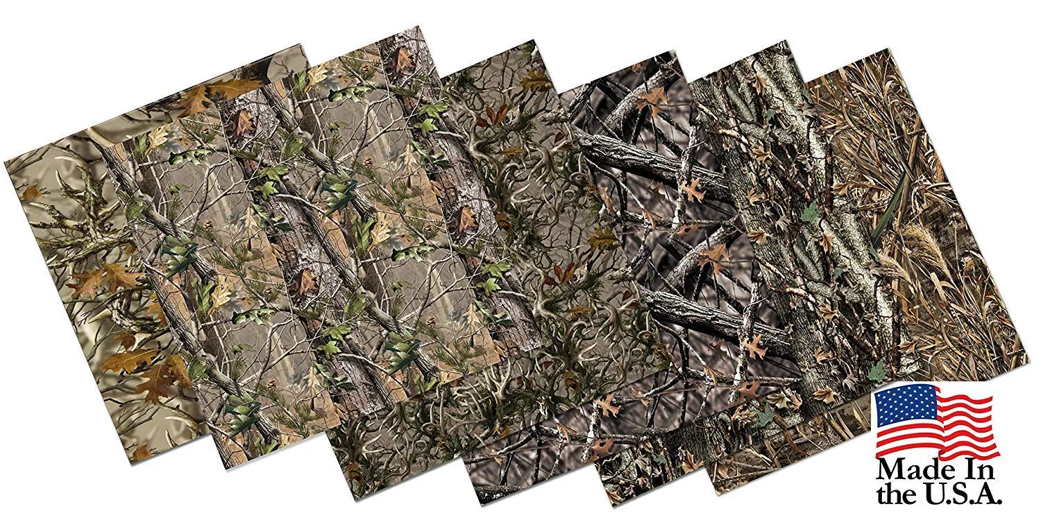 Vinyl Camo Self Adhesive Assorted Vinyl Sheets (6 1 Pack) | Camouflage Vinyl For Cricut